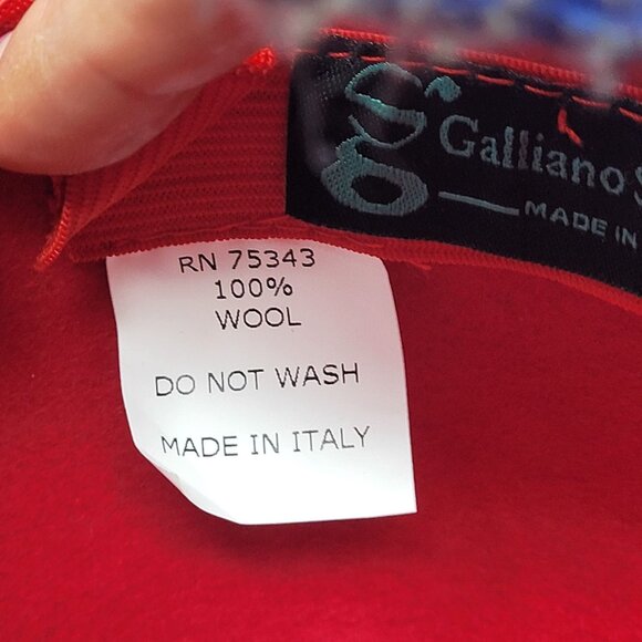 Galliano Sorbatti Red Wool Cloche Hat Italy Black Beaded Bow Flapper Retro - Picture 4 of 10